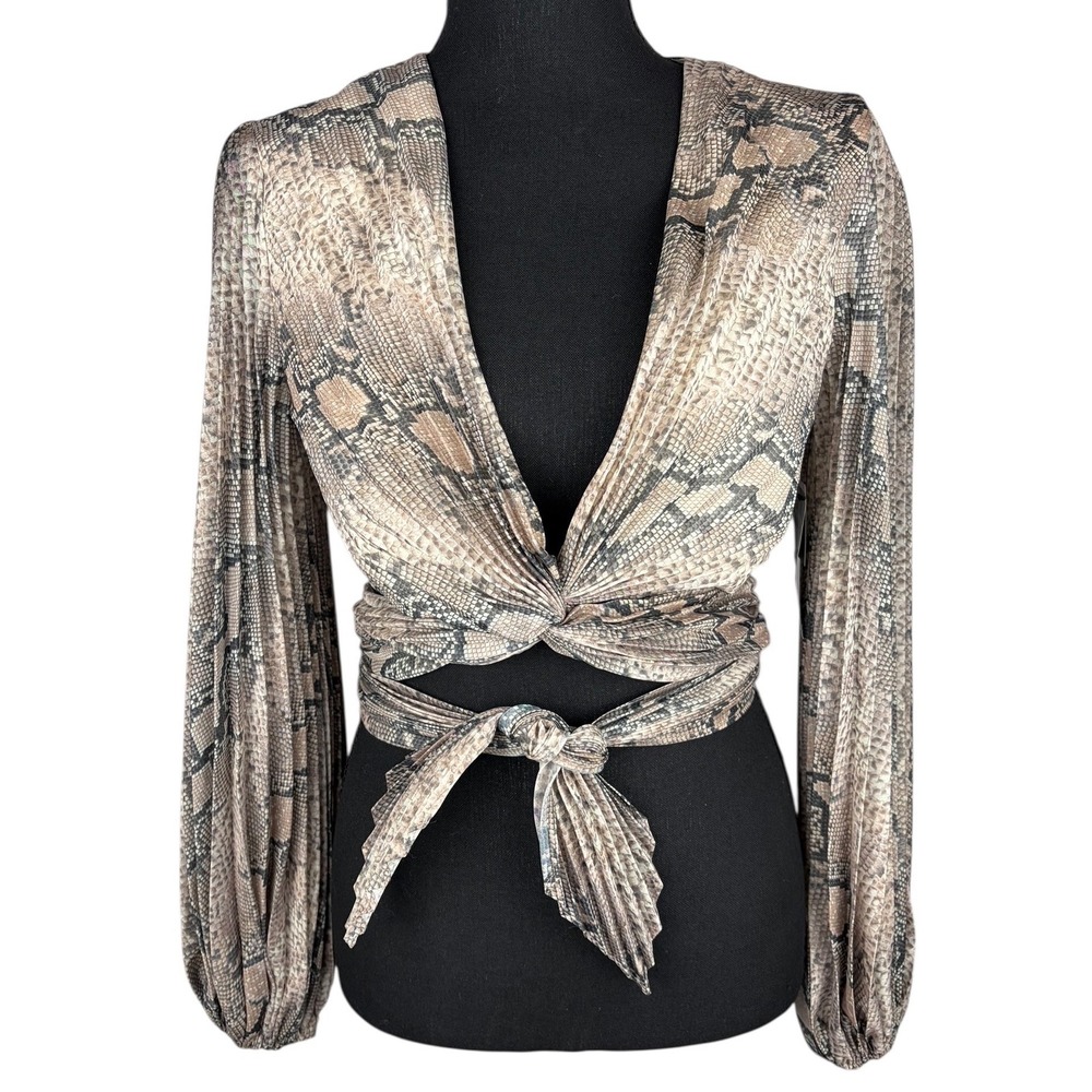 Zimmermann Corsage Pleat Bodice Python Print Wrap… - image 5